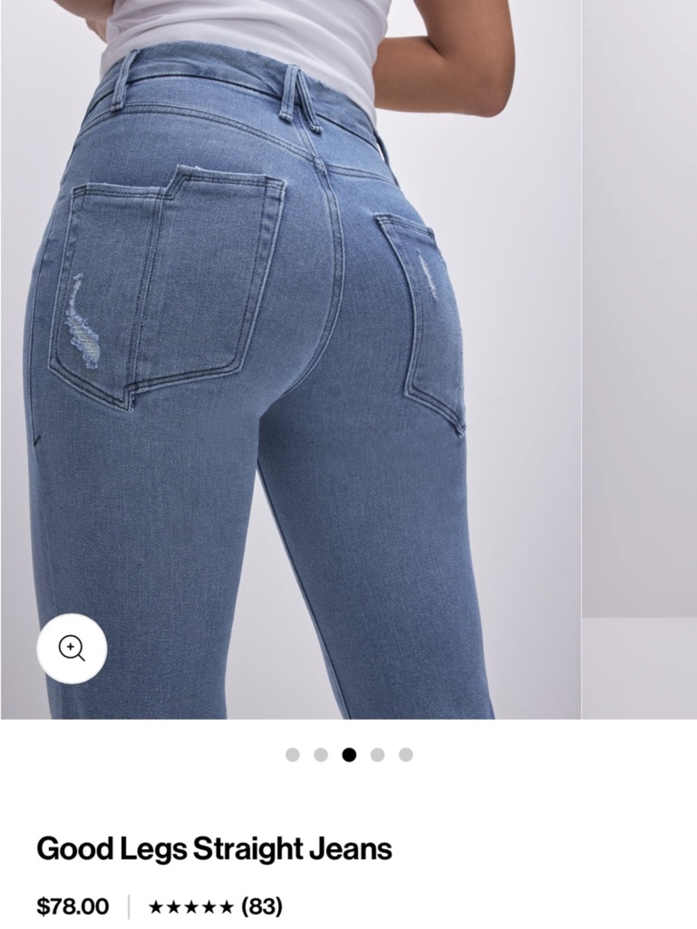 Good American - Good Legs Straight Jeans - Light Wash - Picture 3 of 10
